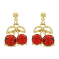 RED CHERRY POST EARRINGS